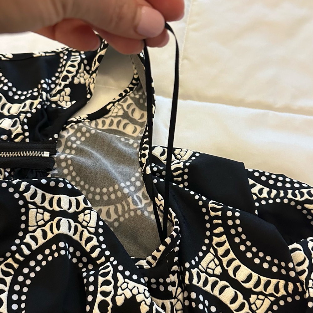 Camille & Co. Black and White Asymmetrical Sundress with Scoop Neck - Picture 7 of 7
